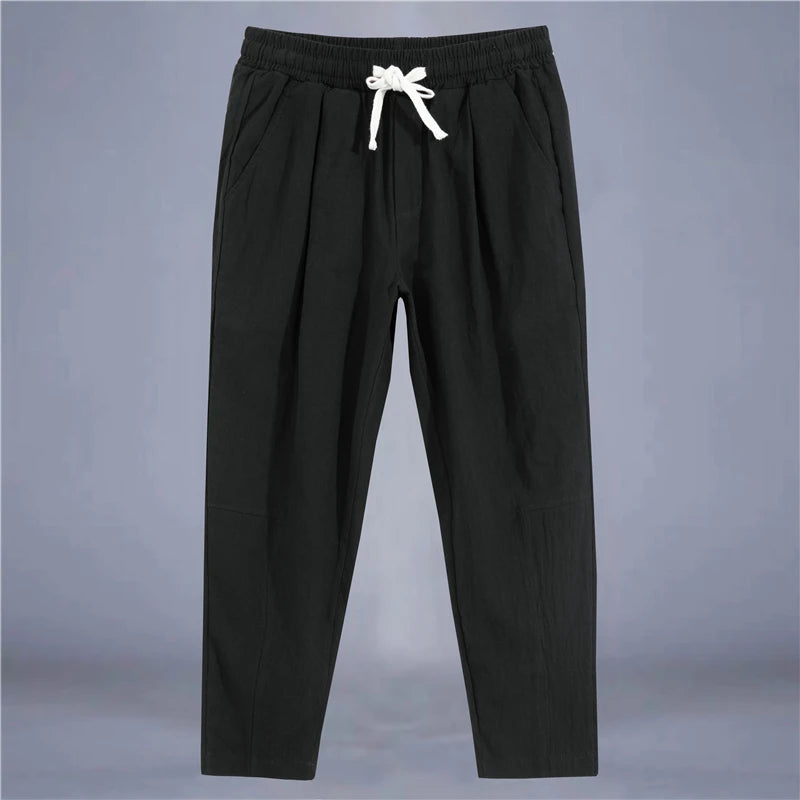 Men's Linen Drawstring Shorts — Breathable Casual Streetwear Pants
