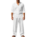 Men's Linen Matching Suit — Loose Shirt & Pants Coordinated Set