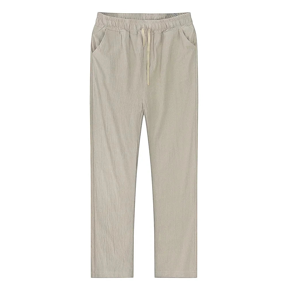 Men's Cotton Linen Trousers — Breathable Casual Pants S–3XL