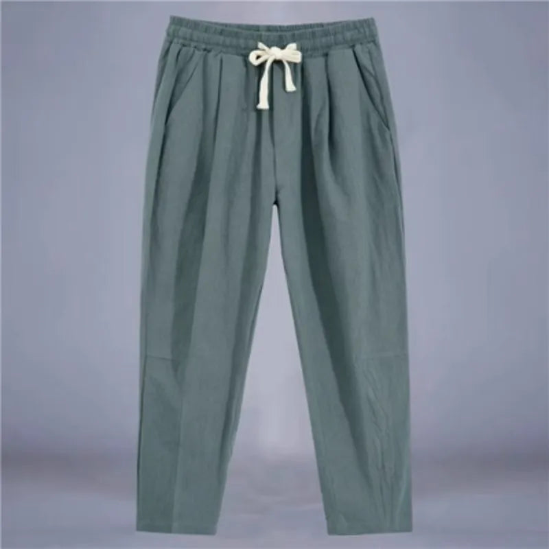 Men's Linen Drawstring Shorts — Breathable Casual Streetwear Pants